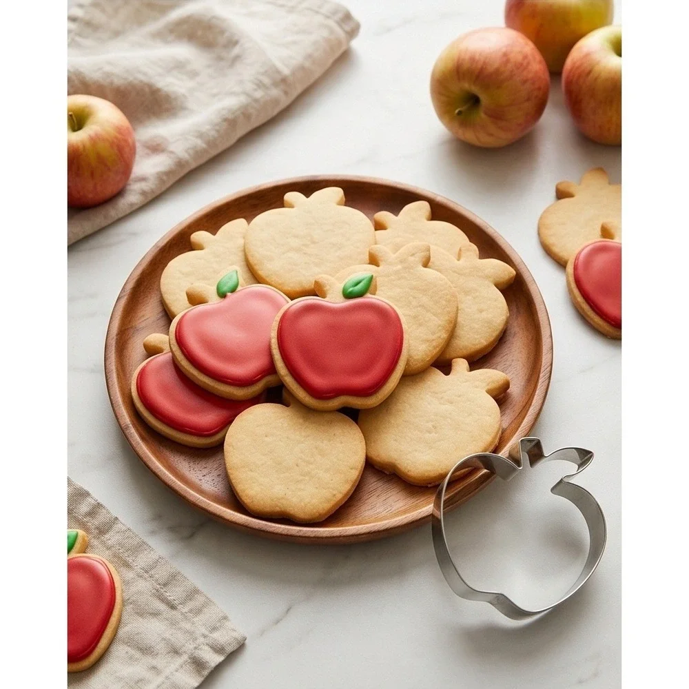 Orchard Canyon Handcrafted Tin Apple Cookie Cutter Silver Backed with Handle NEW